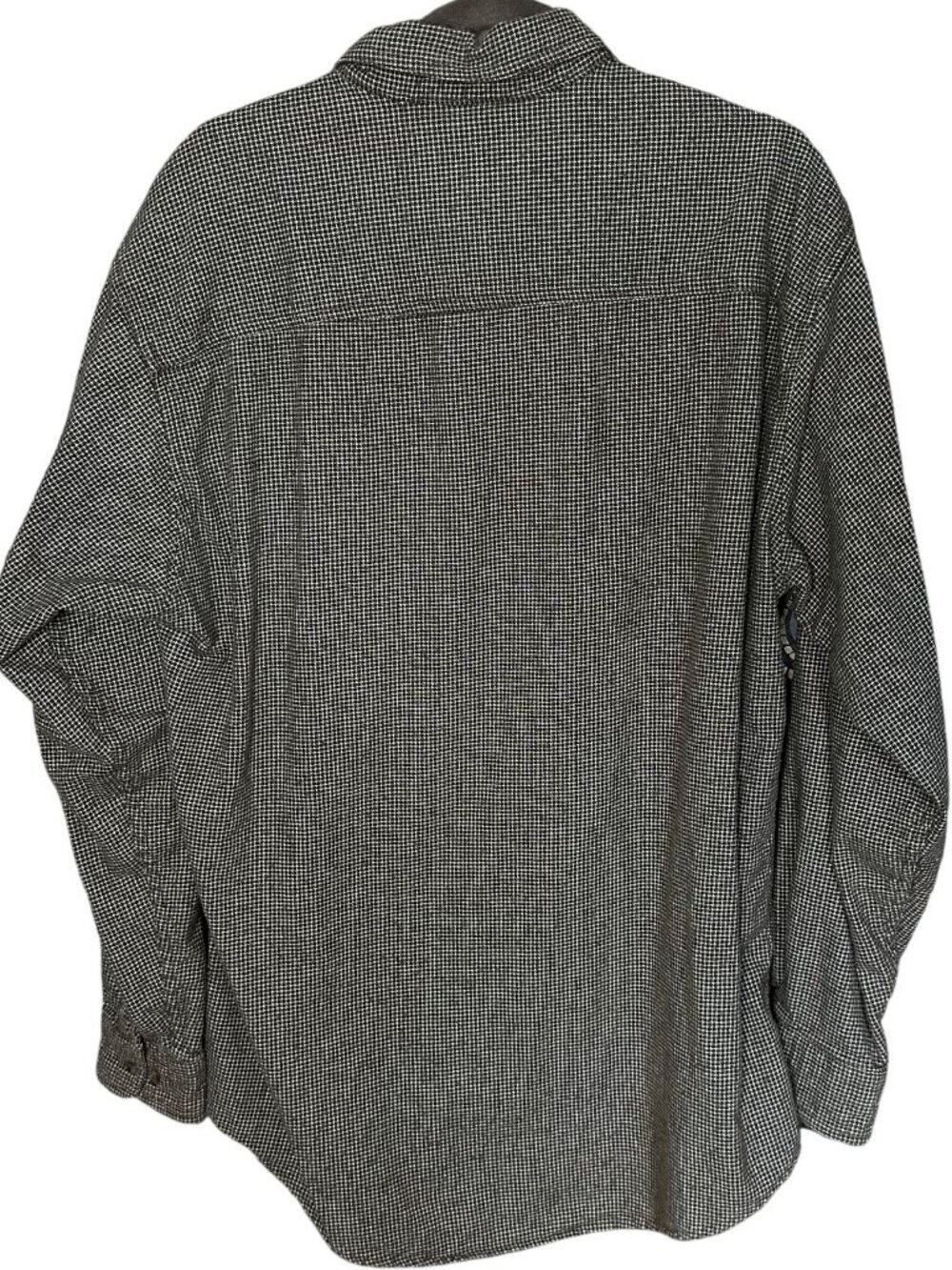 Woolrich Flannel Shirt Mens Large Houndstooth Long Sleeve Cotton Button Up - Picture 4 of 8